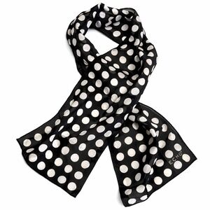 Echo Polka Dot Scarf Black White Sheer Oblong Lightweight Classic